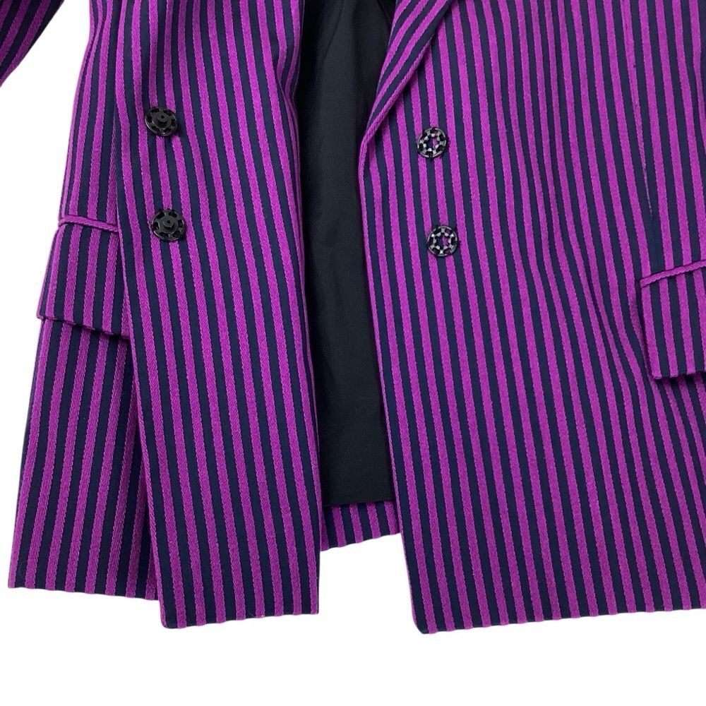 Maison Rabih Kayrouz Striped Blazer Jacket Purple Navy Tailored Minimalist 38 - Picture 5 of 12
